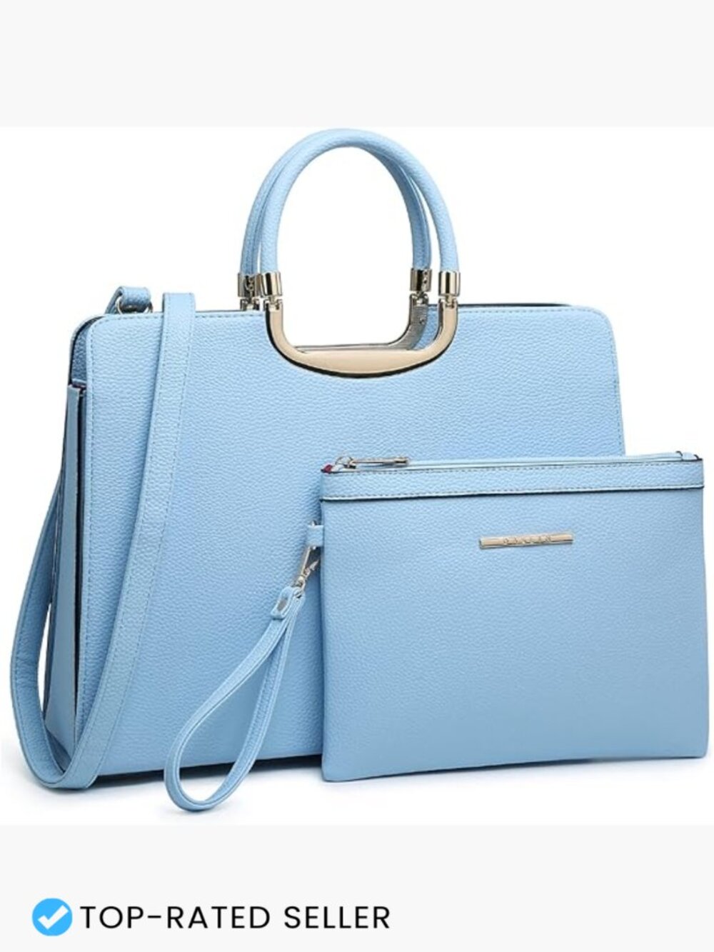 Vegan Leather Satchel Purse Tote Bag Work Handbag with Wallet